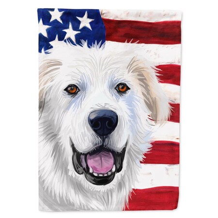 Carolines Treasures Great Pyrenees Dog American Canvas House Flag - 28 x 0.01 x 40 in. CK6547CHF